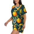thumbnail image 2 of Haiem Fresh Orange Pattern Pajama Set for Women 2 Piece Lounge Set Short Sleeve Tops and Shorts Soft Sleepwear-3X-Large, 2 of 7