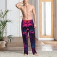 thumbnail image 2 of Naloa Purple-Red Skull Pajama Pants Men, PJ Bottoms, Sleep & Lounge Pants-Medium, 2 of 6