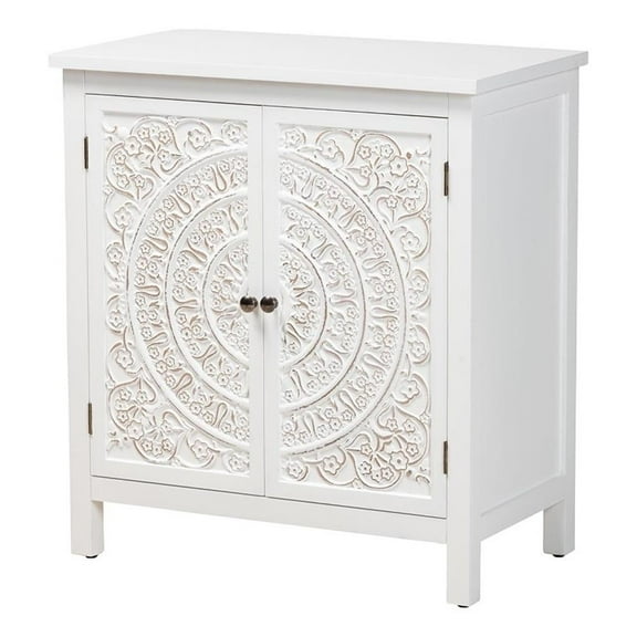 Bowery Hill Traditional White Finished Wood 2-Door Storage Cabinet