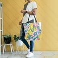 thumbnail image 4 of FORMRS Womens Canvas Tote Bag with Zipper Inner Pocket Shoulder Handbag, Green Mountains, 4 of 7