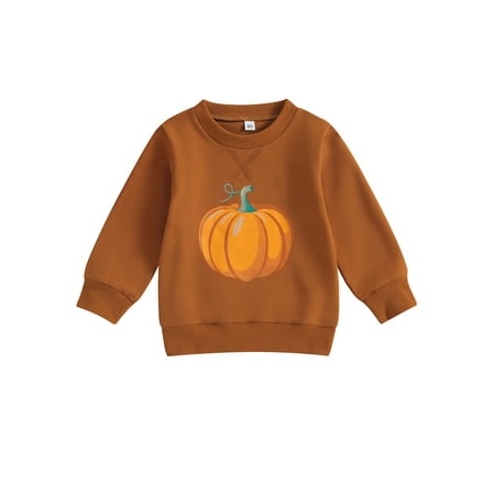 

Sunisery Toddler Baby Halloween Outfit Boy Girl Pumpkin Sweatshirt Crewneck Hoodie Pullover Sweater Long Sleeve Shirt Fall Clothes