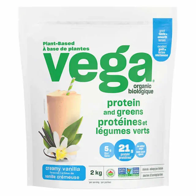 Vega Organic Vanilla Protein & Greens Powder, 2 kg - Plant-Powered Nutrition