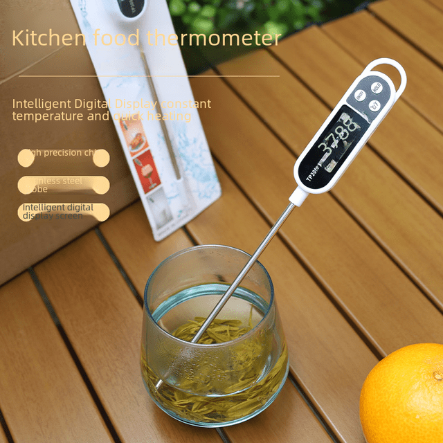 Termómetro digital de acero inoxidable para cocina, termómetro para alimentos, termómetro para hornear, barbacoa, carne, leche para bebés