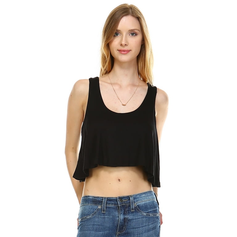 Round-Neck Loose Fit Cropped Tank Top