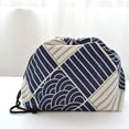 thumbnail image 4 of 3pcs Bolsa de asas japonesa con cordón Bolsa de Bento japonesa Bolsa de almacenamiento portátil Bolsas de almuerzo Bento Cajas de almuerzo prácticas para la escuela de oficina al aire libre. Afortunado Sencillez, 4 of 4