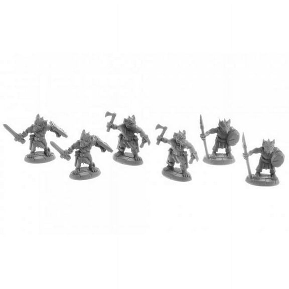 Reaper Miniatures REM07057 Dungeon Dwellers Bones Bloodscale Kobolds Miniatures - Set of 6