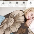 thumbnail image 3 of Chilfamy Blanket Brown Cream Grey Teal Floral Throw Blanket Watercolor Flower Rustic Abstract Modern Flannel Throw Blanket for Home Bed Couch Gift Idea Gift for Kids Family and Friends, 3 of 6