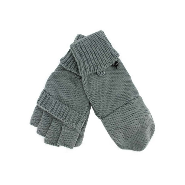 Luxury Divas Knit Fingerless Gloves With Mitten Cover