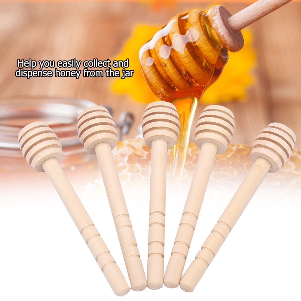50Pcs Wooden Honey Dipper Sticks, Stirring Stick Server For Honey Jar Dispense Drizzle Honey 15cm - View #2