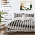 thumbnail image 4 of Farmhouse Bedding 3 Piece Duvet Cover Set Twin Size, American Country Star Barn Black Plaid Berry Soft Microfiber Comforter Cover with Zipper Closure & Pillowcases, FadeResistant Quilt Cover, 4 of 9