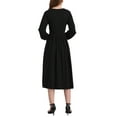 thumbnail image 3 of INSPIRE CHIC Women's A-Line Sweater Dress 2025 V Neck Long Sleeve Ribbed Knit Dresses M Black, 3 of 5