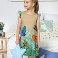 thumbnail image 4 of Balery Colorful Plants And Insects Camisón de princesa para niñas, pijama de algodón con mangas abullonadas, suave y bonito.-Large, 4 of 6