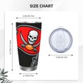 thumbnail image 4 of Taza térmica duradera de acero inoxidable 304 con tapa y pajita con temática del equipo de fútbol de los Buccaneers Taza térmica de acero inoxidable de 20 oz Taza para automóvil Adecuada para bebidas, 4 of 8
