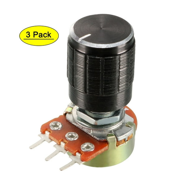 Uxcell 5K Ohm Variable Resistors Rotary Carbon Film Taper Potentiometer 3 Packs