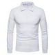 thumbnail image 1 of pstuiky camisas de manga larga para hombre, Camisa de manga larga con botones y cuello alto para hombre, color liso salir tops s, 1 of 8