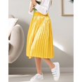 thumbnail image 3 of Oyang Little Girl's Pleated Elastic High Waist Swing A-line Chiffon Flared Midi Skirt 3-12Y, 3 of 10