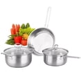 thumbnail image 3 of Cocina Inducción Cacerolas Y Sarten Acero Inoxidable 3pcs Plata, 3 of 4