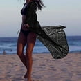 thumbnail image 3 of fatyb Women's Swimsuit Cardigan Cover up Open Front Bikini Long Sleeve Coverup Hollow out for Swimwear, 3 of 7