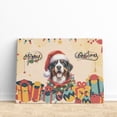 thumbnail image 3 of Merry Christmas Santa Bernese Mountain Dog Scarf Twinkling Lights Xmas Holiday Horizontal Matte Canvas Poster Berner Lover Gifts Wall Art Home Decor - 00022, 3 of 5