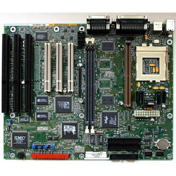 Gateway, intel motherboard,  p55c up to 200 mhz a/v/g/s/p, skt 7, 3x isa, 3x pci,4000269