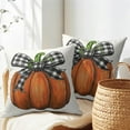 thumbnail image 5 of Fall Pillow Covers 18x18 inch Set of 2 Brown Pumpkin Autumn Thanksgiving Decorative Outdoor Throw Pillow Covers Famliy Decoration for Home Living Room Couch Sofa Bed, PCL-1, 5 of 6
