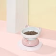 thumbnail image 3 of Fairela Elevated Ceramic Food and Water Bowl for Cats, Pink Cute Ear Design, 3 of 9
