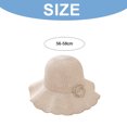 thumbnail image 2 of Sombrero de pescador con borde ondulado para mujer, gorro de pescador con borde ondulado de 56-58cm de circunferencia, gorro de sol hueco de punto con flores, gorro de lavabo plegable y transpirable, 2 of 5