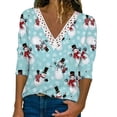thumbnail image 2 of Pntutb Casual Mujer Cuello en V Verano Sexy Estampado Regular Mujer Manga larga top Pntutb Pntutb-2863, 2 of 5