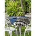 thumbnail image 3 of Outdoor Tablecloth with Umbrella Hole for Patio/Picnic/Party/Camping, Olive Black Boho Waterproof Table Cloth Round Cover Washable, Vintage Tribal Striped Southwestern (Dia 54"), 3 of 9