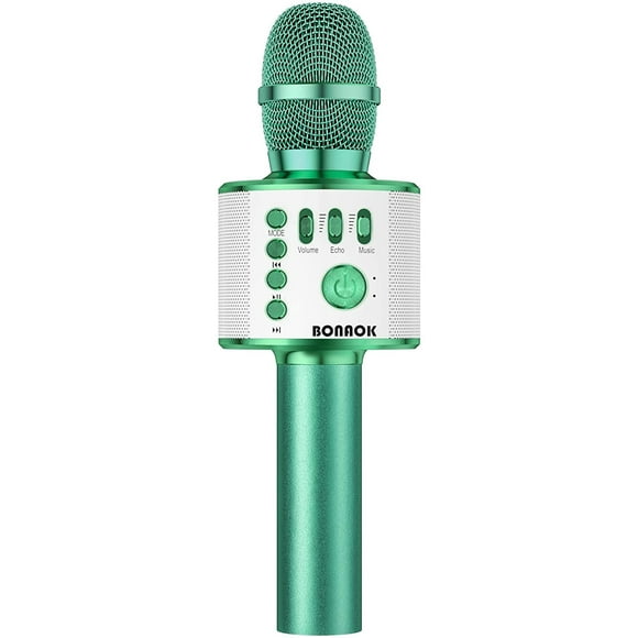 Micrófono para karaoke BONAOK inalámbrico Bluetooth Q37 Verde