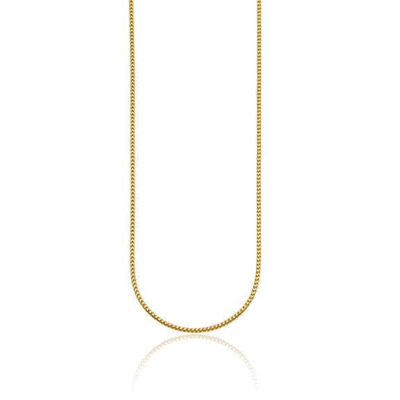 18K Solid Yellow Gold 2mm Franco Link Chain Necklace