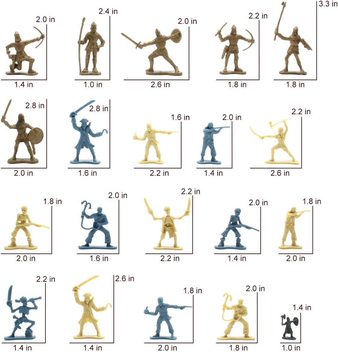 Medieval Castle Knight Toy Soldier, Figures Army Men Toys, Castle Building  Piracy Knight Action Figurines with 20 Piracies, 12 Soldiers, 200 Mini Army Men