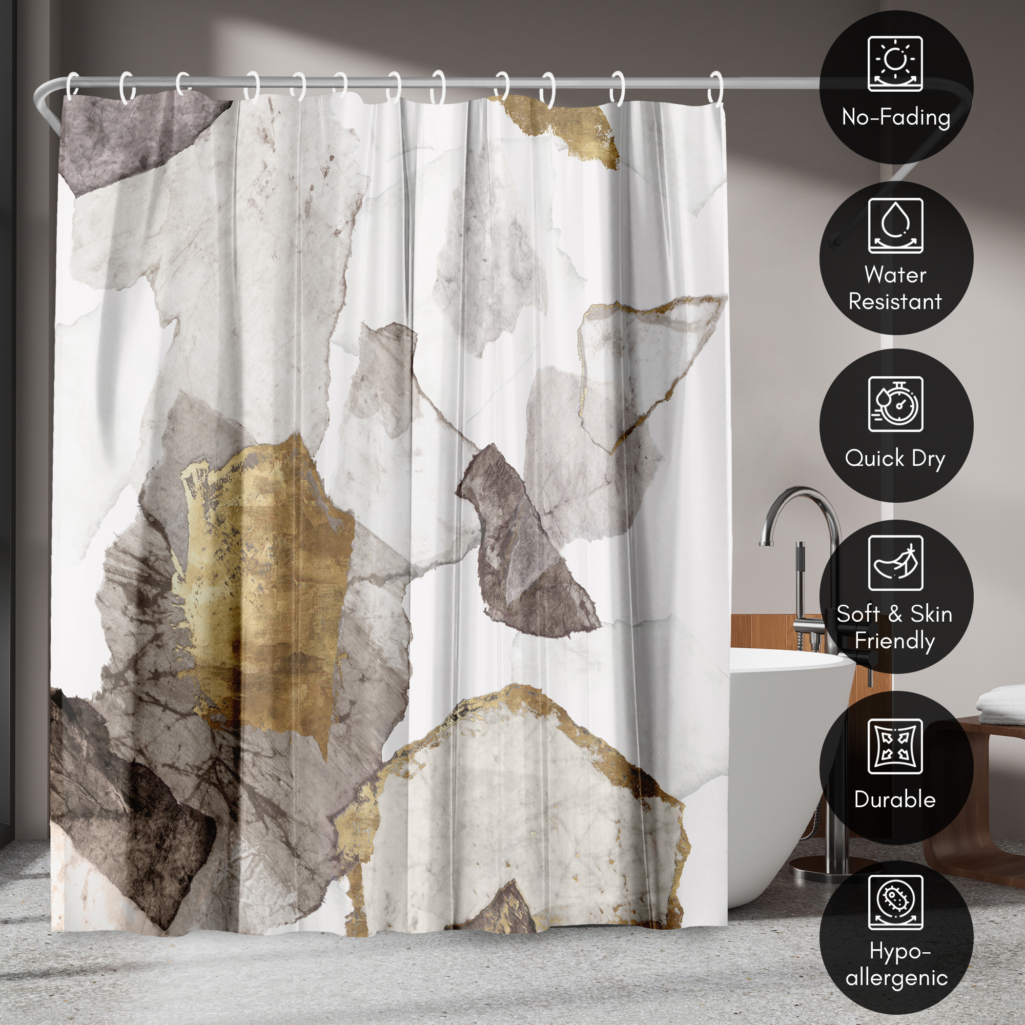 Americanflat 71" x 74" Shower Curtain, Amplified Iii by PI Creative Art