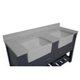 thumbnail image 4 of Charlotte 60" Double Farmhouse Bathroom Vanity with Marine Gray Cabinet and Engineered Carrara Top, 4 of 5