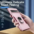 thumbnail image 5 of Designed for Google Pixel 7 Pro Case, Military-Grade Drop Protection, Shockproof Phone Case Cover, Magnetic Car Mount Ring Kickstand Bumper Hard Case for Google Pixel 7 Pro, Rose, 5 of 5