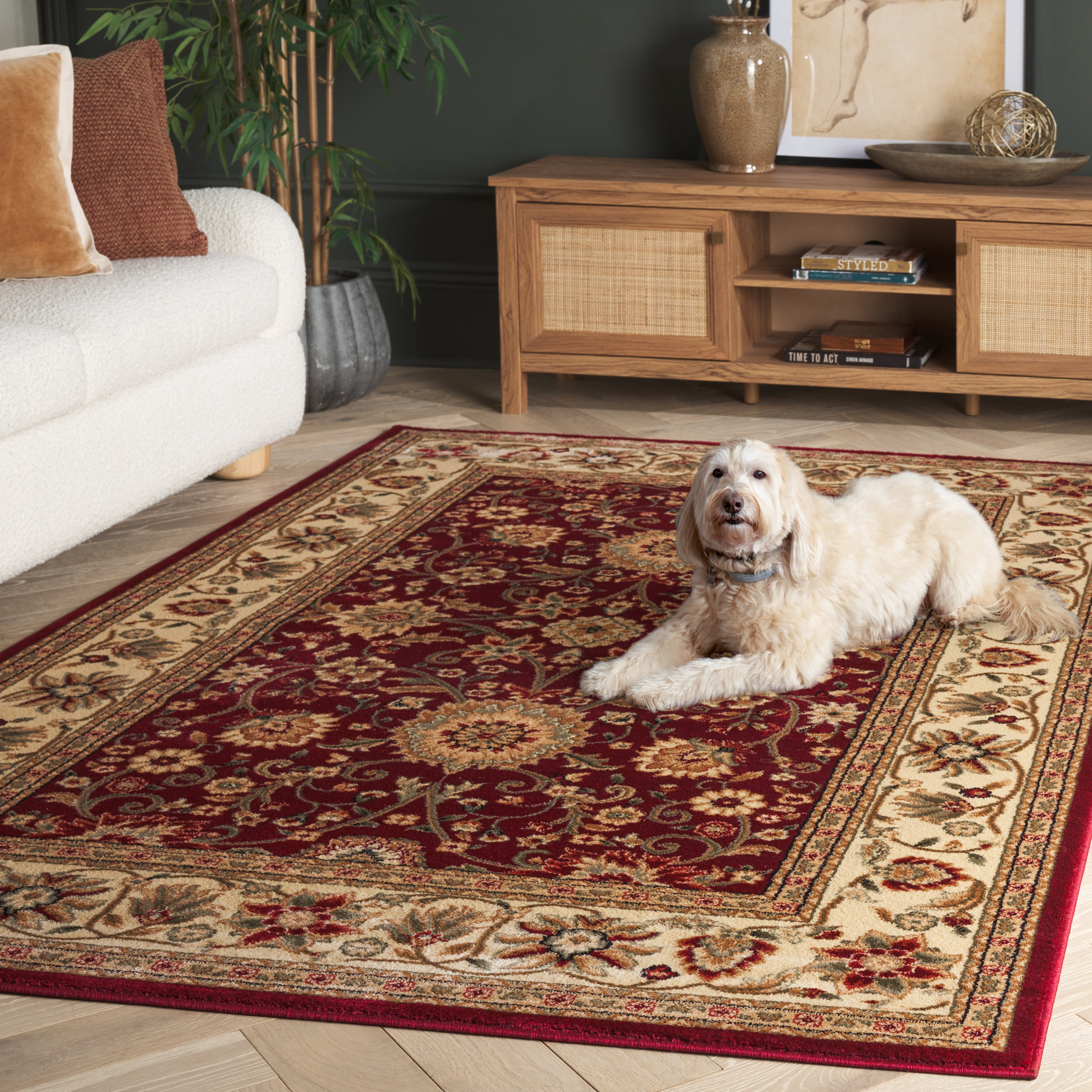 Safavieh Lyndhurst Victoria Floral Area Rug, Red/Ivory, 6' x 8'
