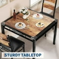 thumbnail image 7 of TEQIN 3-Piece Industrial Dining Table Set For 2, Space Saving Dinette for Kitchen, Dining Room, Small Space w/Steel Frame, Square Kitchen Table Set, Dining Room Table Set for Small Space, Apartment, 7 of 7