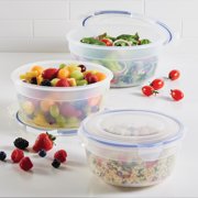 LocknLock Nestables Food Storage Container Set, 6-Piece, Clear