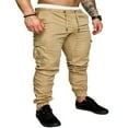 thumbnail image 1 of Men‘s Cargo Pants Slim Fit Sweatpants Jogger Drawstring Elastic Outdoor Trousers with Pockets, 1 of 6