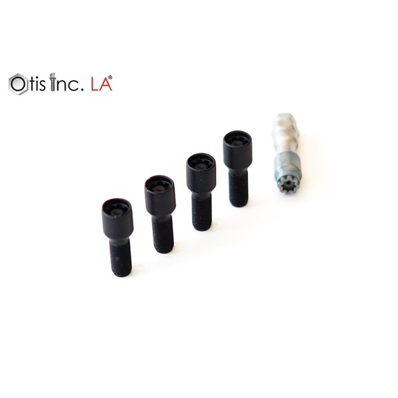 Farad Microlock Wheel Lock Bolt M12x1.25x25, Cone Seat, Black, One Key