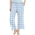 thumbnail image 4 of breaise Kids Girls High Waisted Lounge Pants Casual Wide Leg Pajamas Trouser Cozy Plaid Sweatpants with Pocket, 4 of 8