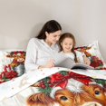 thumbnail image 5 of Manfei Cute Highland Bull Queen Comforter Set, Christmas Poinsettia Flower Bedding Sets, Rustic Farmhouse Reversible Bedding Comforter Set, Lightweight Room Decor, 3 Pieces, 5 of 8