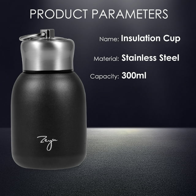 Mistaha Water Bottle Stainless Steel Matte 300ml Insulated Small Water Bottle for Kid Lid with Hook