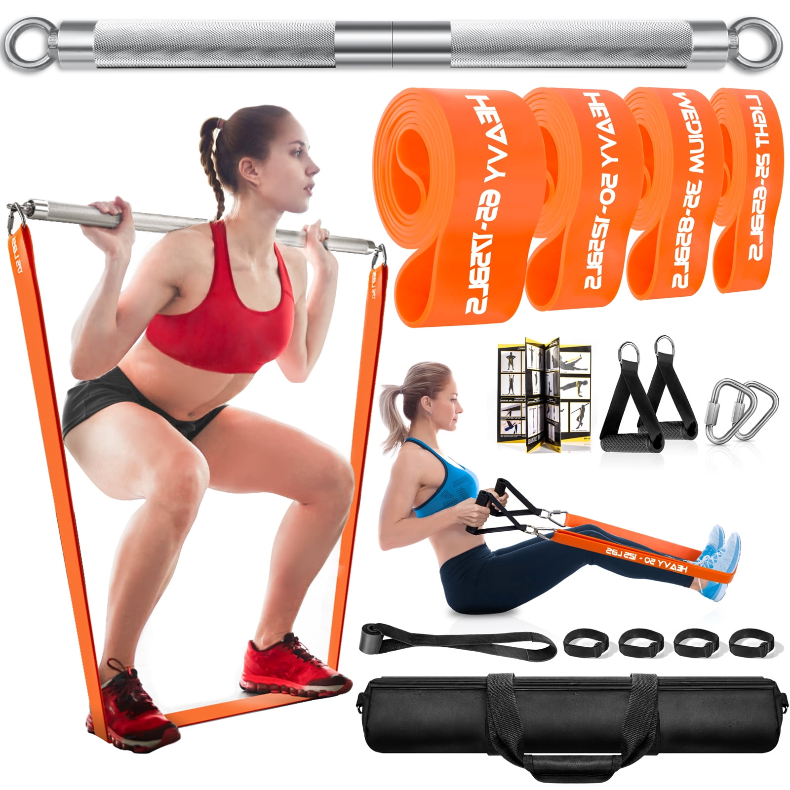  Portable Pilates Bar Kit with Resistance Bands (20