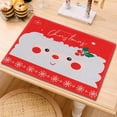 thumbnail image 6 of Merry Christmas Placemats, Red Snowman Table Mat, Snow Flower, White Line Border, Christmas Dining Mat, Dining Table Decor, Outdoor Indoor Kitchen BBQ Picnic Favor, Vintage, 6 of 6