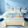 thumbnail image 2 of Erosebridal Summer Slippers Twin Quilt Set, Sea Beach Twin Coverlet Set, Polka Dots Reversible 2pcs, 1 Bedspread and 1 Pillowcase, 2 of 6