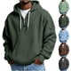 thumbnail image 1 of RKSTN Hoodies for Men Oversized Quarter Zip Waffle Weave Drawstring Long Sleeve Pullover Hooded Sweatshirts Tops Mens Casual Solid 1/4 Zipper Loose Fits Fall Athletic Hoodie with Pockets, 1 of 7
