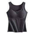 thumbnail image 2 of Roncen Women's Thermal Vest with Built-in Bra, Fleece Lined Seamless Tank Top, Printed Warm Sleeveless Undershirt, 2 of 6