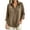 *Brown, variant on VBVC Women's Cotton Linen Henley Shirts , Ladies' Collared Long Sleeve Casual Blouses , Loose Fit Button Down Tunic Tops For Women, Black , S-3XL