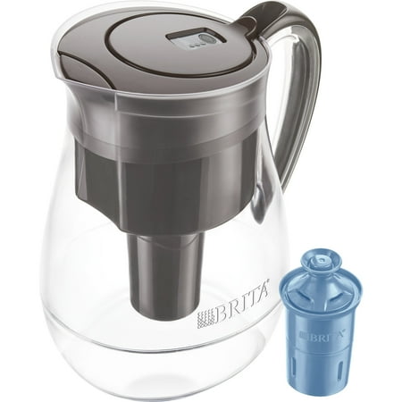 Brita Monterey Plastic 10-Cup Black Water Filter Pitcher
